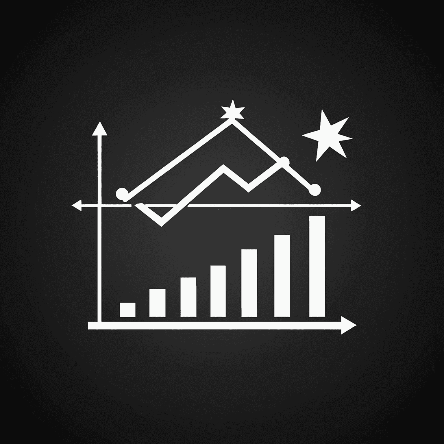 Financial Success logo in black and white, depicting a graph showing upward growth, representing financial literacy and success